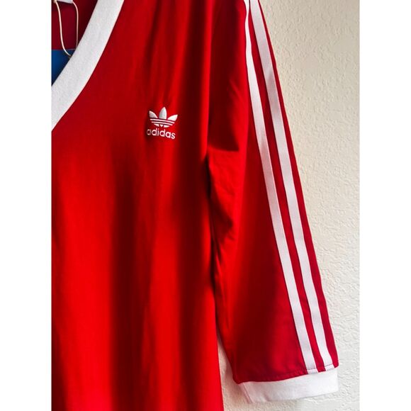 New Adidas Originals Adicolor 3-Stripes V-Neck Maxi Dress - Size XL - Picture 10 of 15